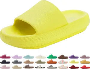 Genuine Pillow Slippers for Women and Men | House Slides Shower Sandals | Extremely Comfy | Cushioned Thick Sole | Cloud Slides | Lightweight Non-Slip Easy to Clean