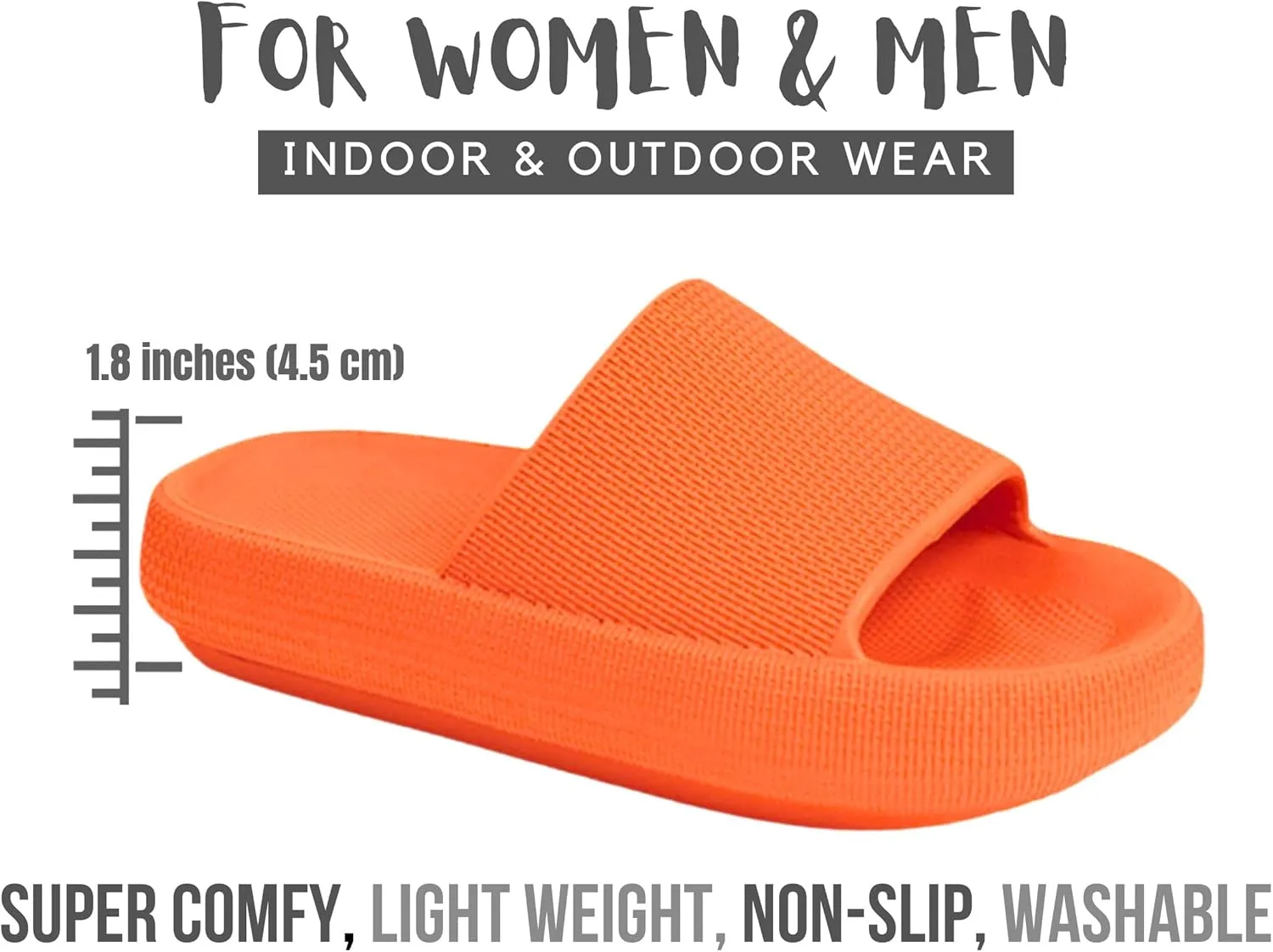 Genuine Pillow Slippers for Women and Men | House Slides Shower Sandals | Extremely Comfy | Cushioned Thick Sole | Cloud Slides | Lightweight Non-Slip Easy to Clean