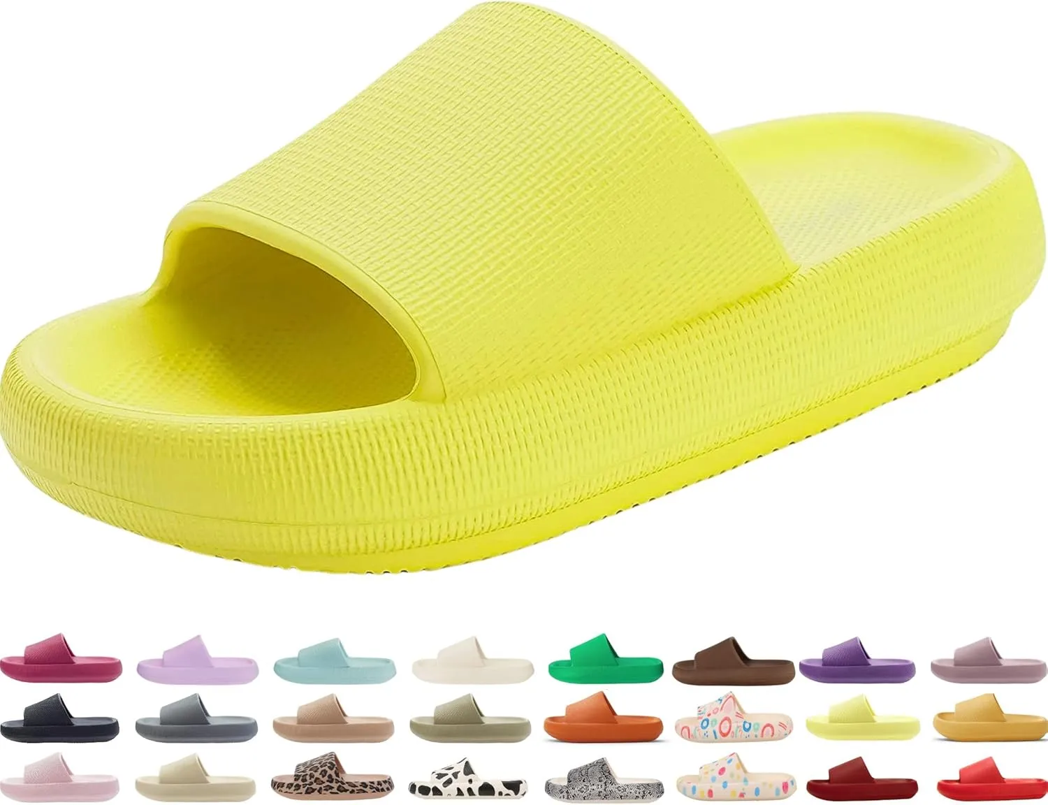 Genuine Pillow Slippers for Women and Men | House Slides Shower Sandals | Extremely Comfy | Cushioned Thick Sole | Cloud Slides | Lightweight Non-Slip Easy to Clean
