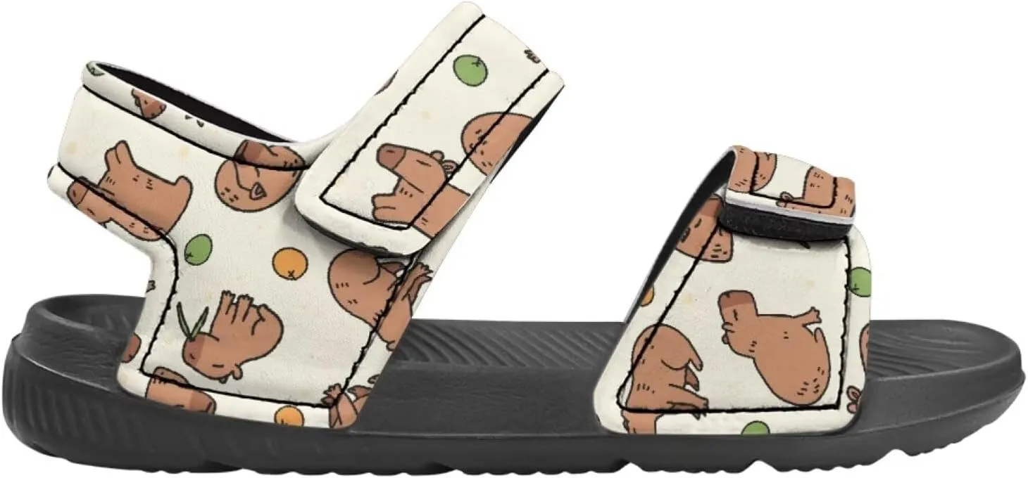 Girls Capybara Sandals Fashion Athletic Summer Sport Sandals Adjustable for Kids Toddler Cute Beach Water Shoes
