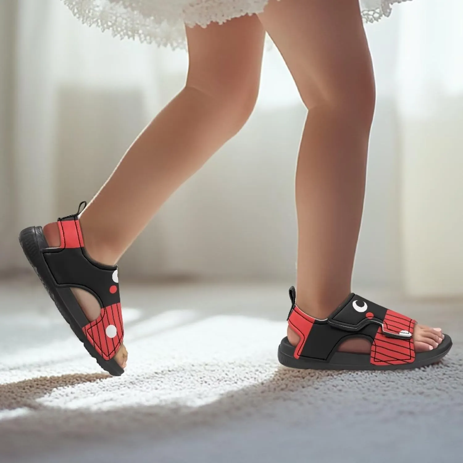 Girls Ladybug Sandals Kids Toddler Summer Hiking Water Shoes Open Toe Athletic Outdoor Sport Sandals