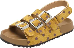 Girls Print Sandal Girls Shoes Comfortable Soft Sole Sandals Fashionable Open Toe Polka Dot Sandals