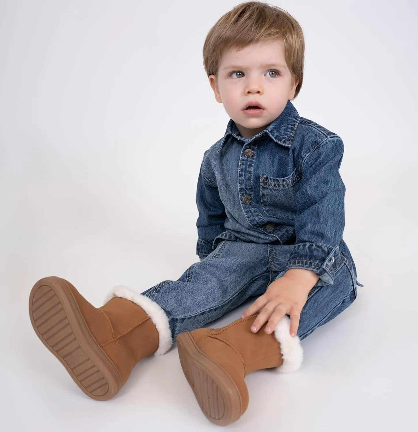 Girls Winter Boots – Faux Fur Lining, Durable Eco-Leather, Easy Hook-and-Loop Closure, Stylish and Warm for Toddlers