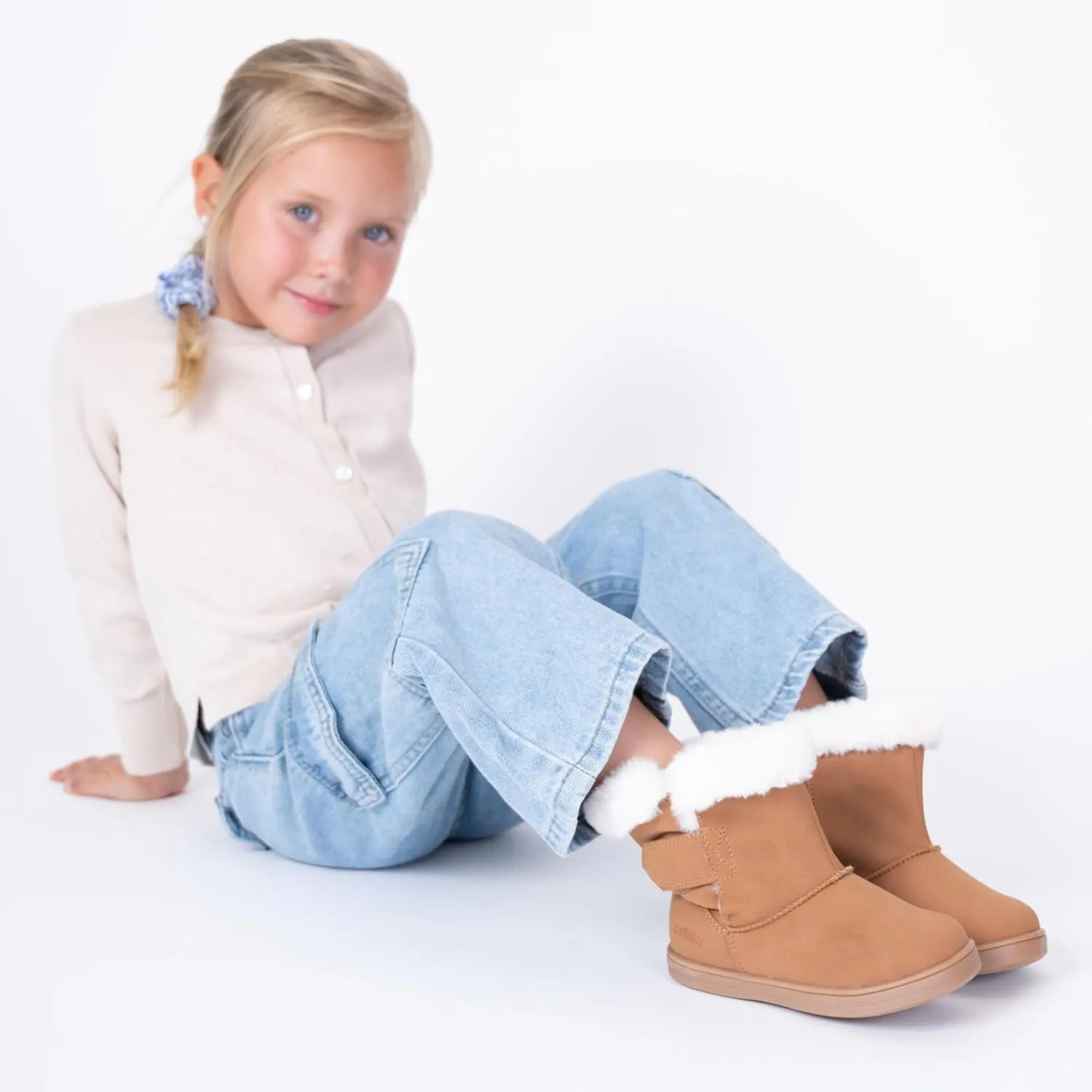 Girls Winter Boots – Faux Fur Lining, Durable Eco-Leather, Easy Hook-and-Loop Closure, Stylish and Warm for Toddlers
