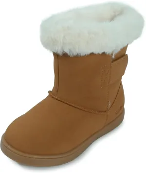 Girls Winter Boots – Faux Fur Lining, Durable Eco-Leather, Easy Hook-and-Loop Closure, Stylish and Warm for Toddlers