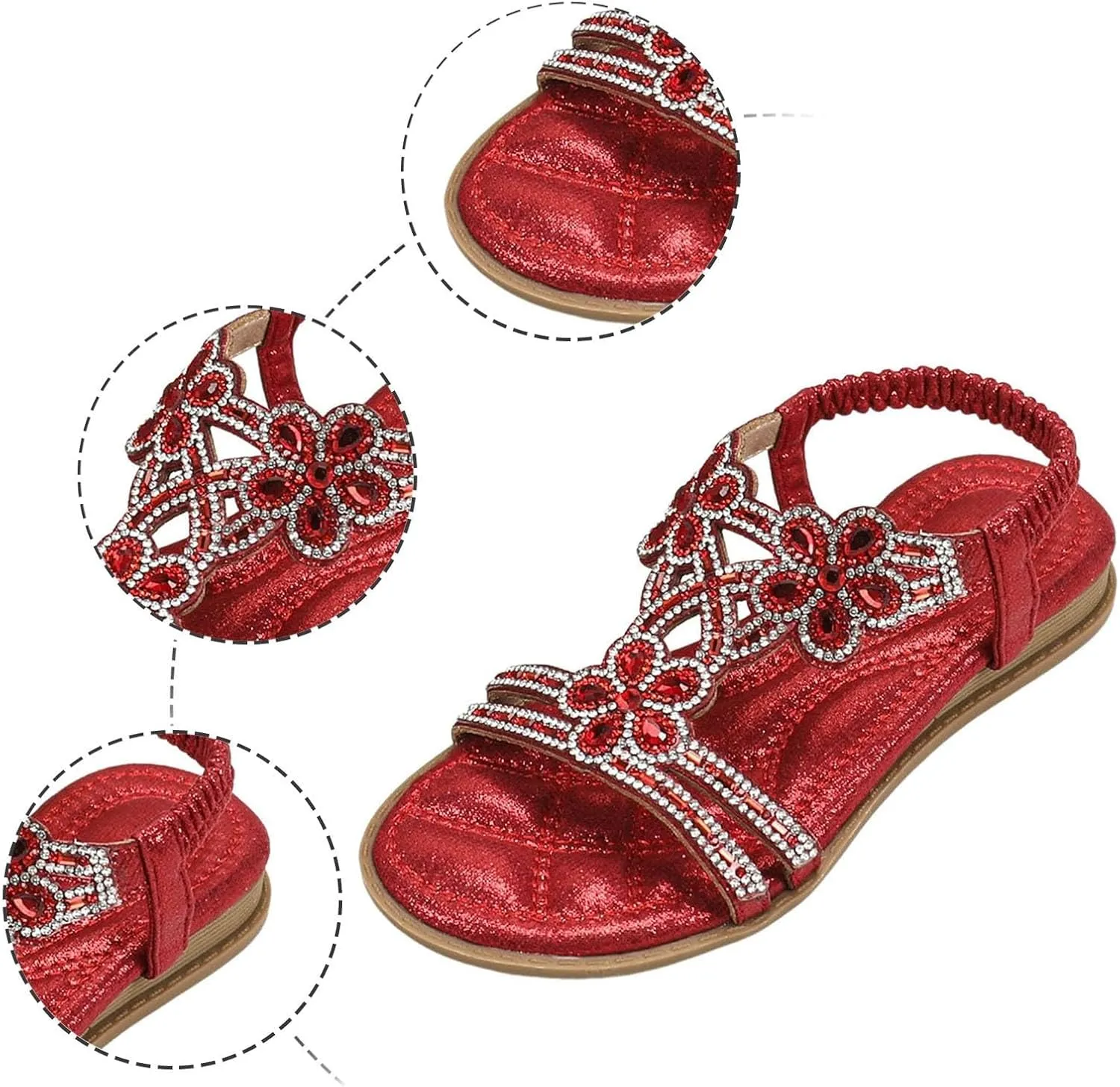 Glitter Sandals Girls Ankle Strap T-Strap 𝐋𝐨𝐰 Heel Pearl Bow Flower Pump Dress Wedding Shoes for Little Kid/Big Kid