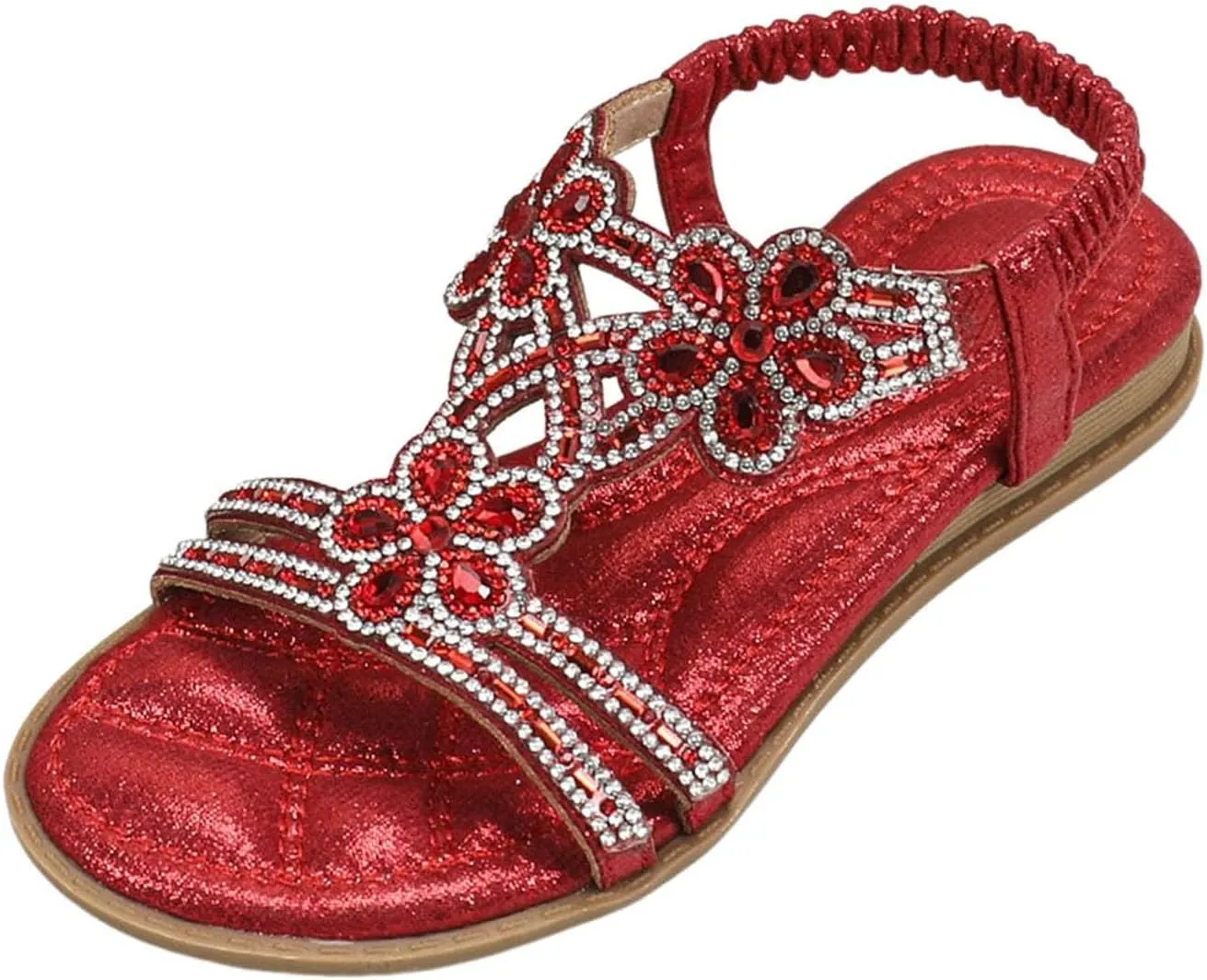 Glitter Sandals Girls Ankle Strap T-Strap 𝐋𝐨𝐰 Heel Pearl Bow Flower Pump Dress Wedding Shoes for Little Kid/Big Kid