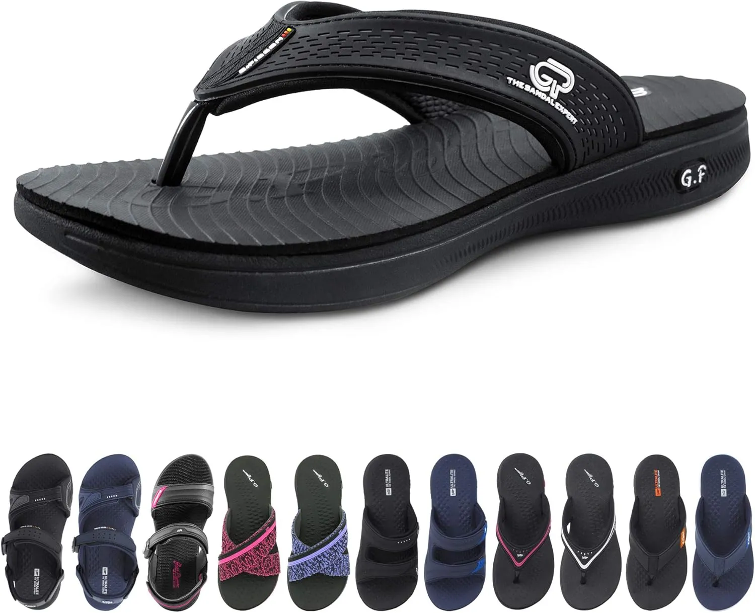 Gold Pigeon Shoes EVA Anti-Fatigue Ultra-Cushion Unisex Athlete Sandals Easy SNAP LOCK Closure