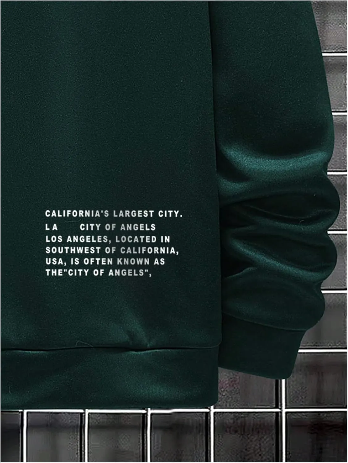 GORGLITTER Men's Letter Graphic Sweatshirt Crewneck Oversized Long Sleeve Drop Shoulder Pullover Top