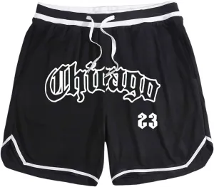 GORGLITTER Men's Reflective Cartoon Graphic Drawstring Waist Track Shorts Workout Short Pants