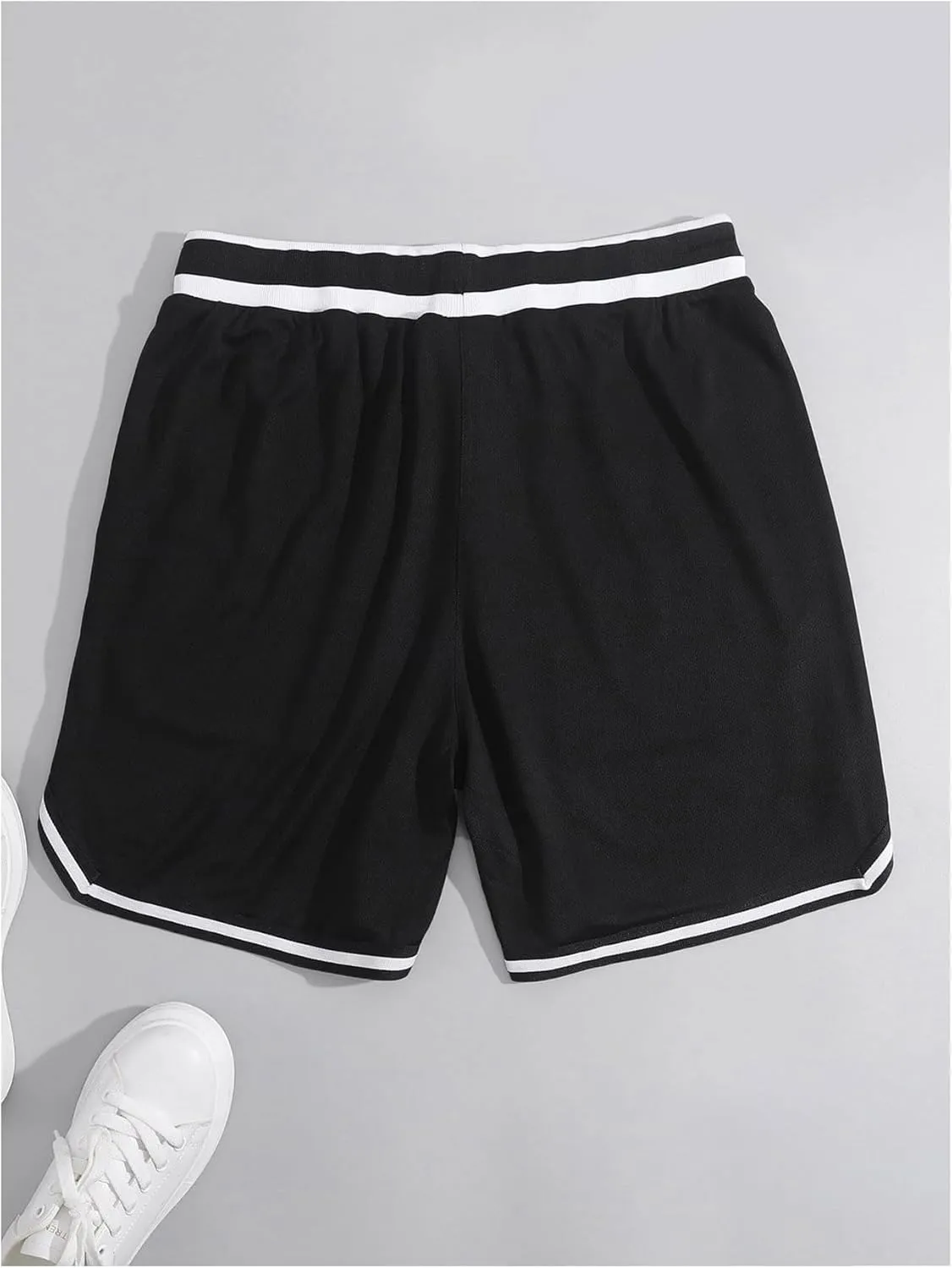 GORGLITTER Men's Reflective Cartoon Graphic Drawstring Waist Track Shorts Workout Short Pants