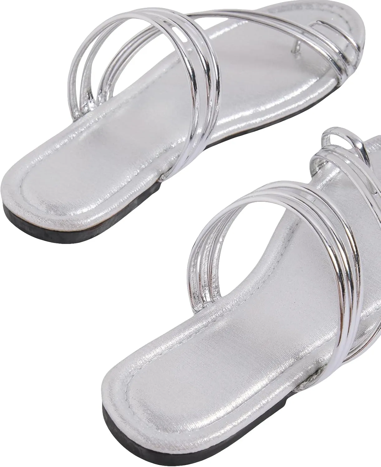 GORGLITTER Women's Strappy Thong Sandals Open Toe Slip On Flat Sandals Flip Flops