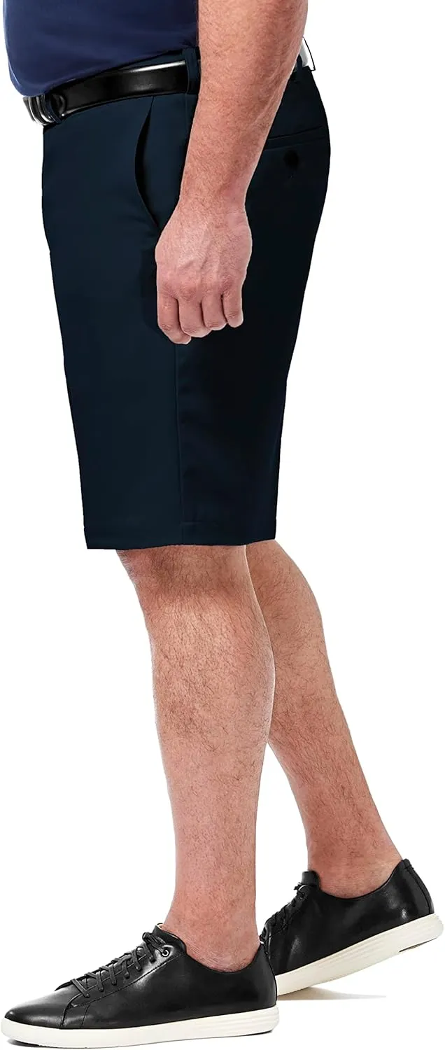 Haggar Men's Cool 18 Pro Straight Fit Flat Front 4-Way Stretch Expandable Waist Short-Big & Tall Sizes