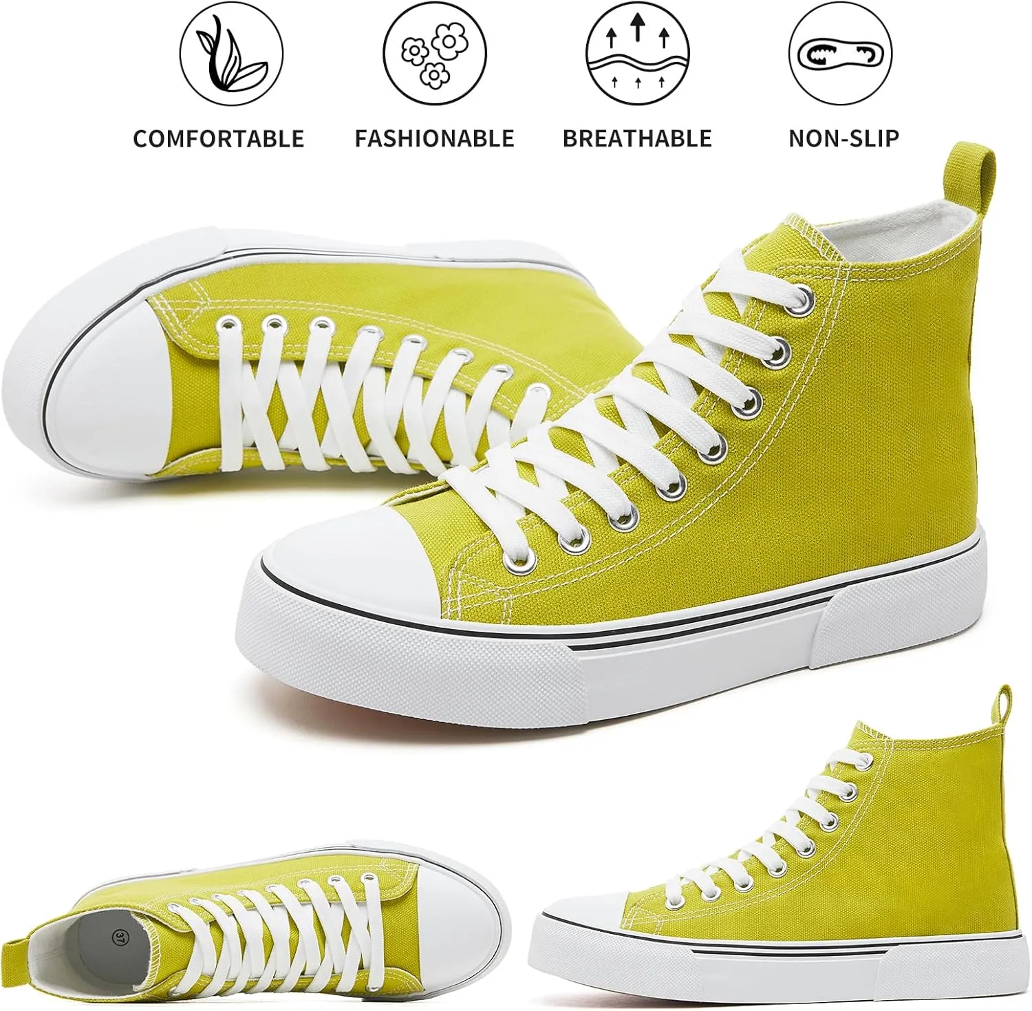 hash bubbie Unisex Fashion High top Sneakers Womens Classic High Tops Canvas Shoes Casual Tennis Shoes for Men