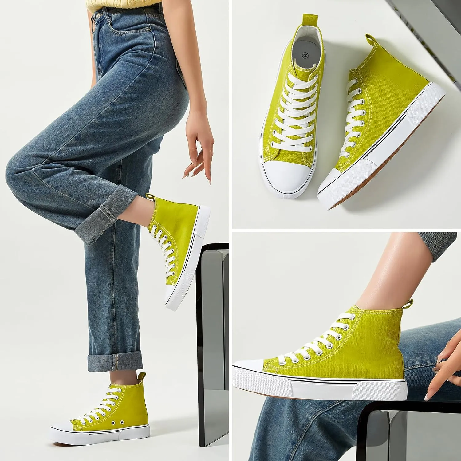 hash bubbie Unisex Fashion High top Sneakers Womens Classic High Tops Canvas Shoes Casual Tennis Shoes for Men