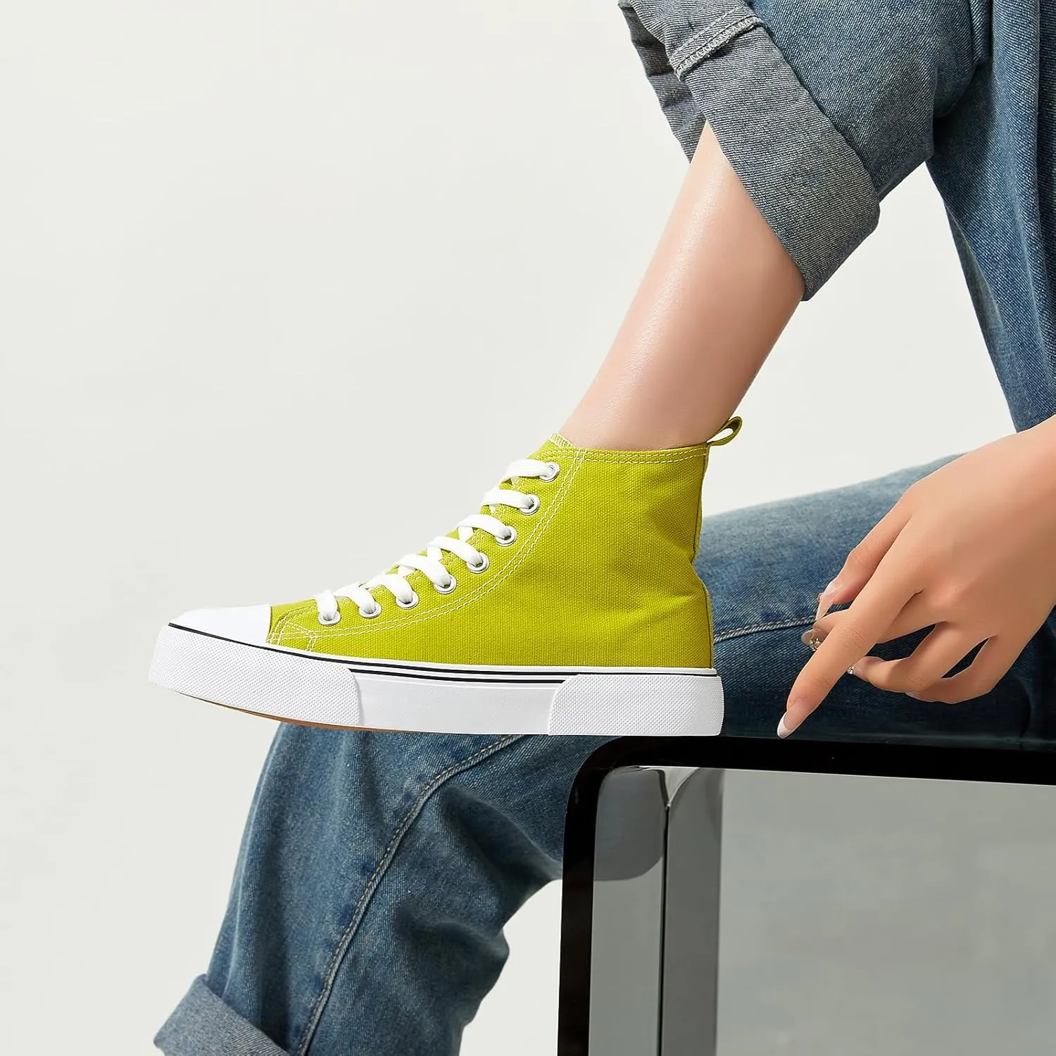 hash bubbie Unisex Fashion High top Sneakers Womens Classic High Tops Canvas Shoes Casual Tennis Shoes for Men