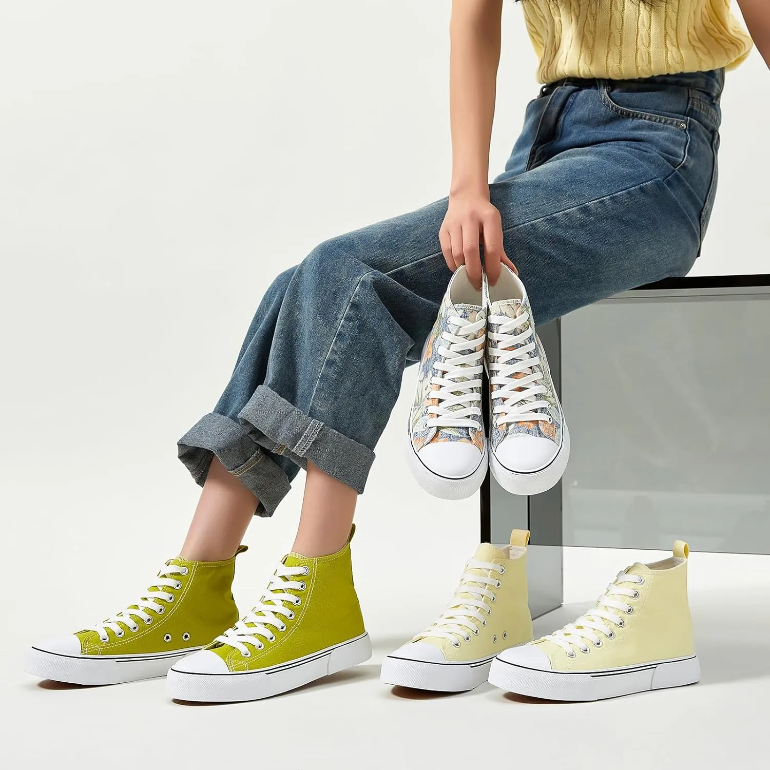 hash bubbie Unisex Fashion High top Sneakers Womens Classic High Tops Canvas Shoes Casual Tennis Shoes for Men