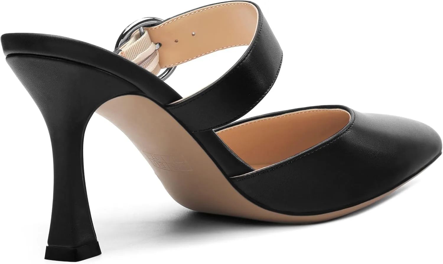 Heeled Sandals for Women Pointed Toe Slip-on Kitten Heels Sandals Kitten Heels Mules Party Wedding Pumps Shoes 3inch