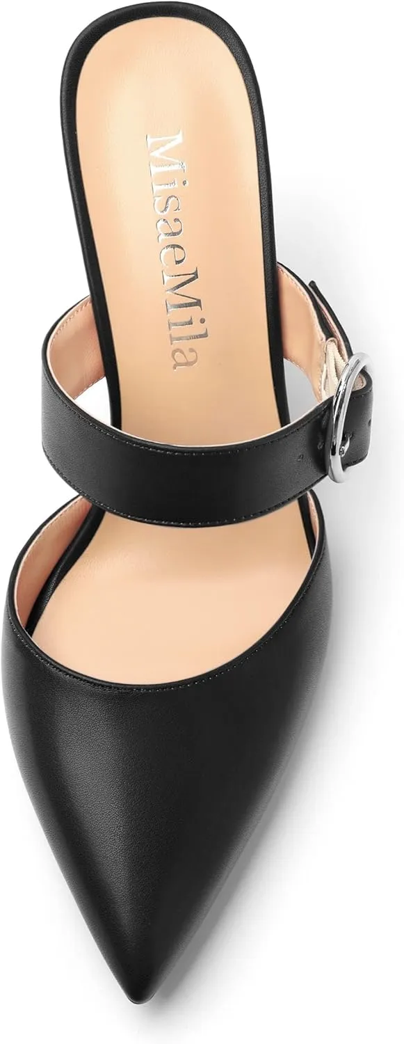 Heeled Sandals for Women Pointed Toe Slip-on Kitten Heels Sandals Kitten Heels Mules Party Wedding Pumps Shoes 3inch
