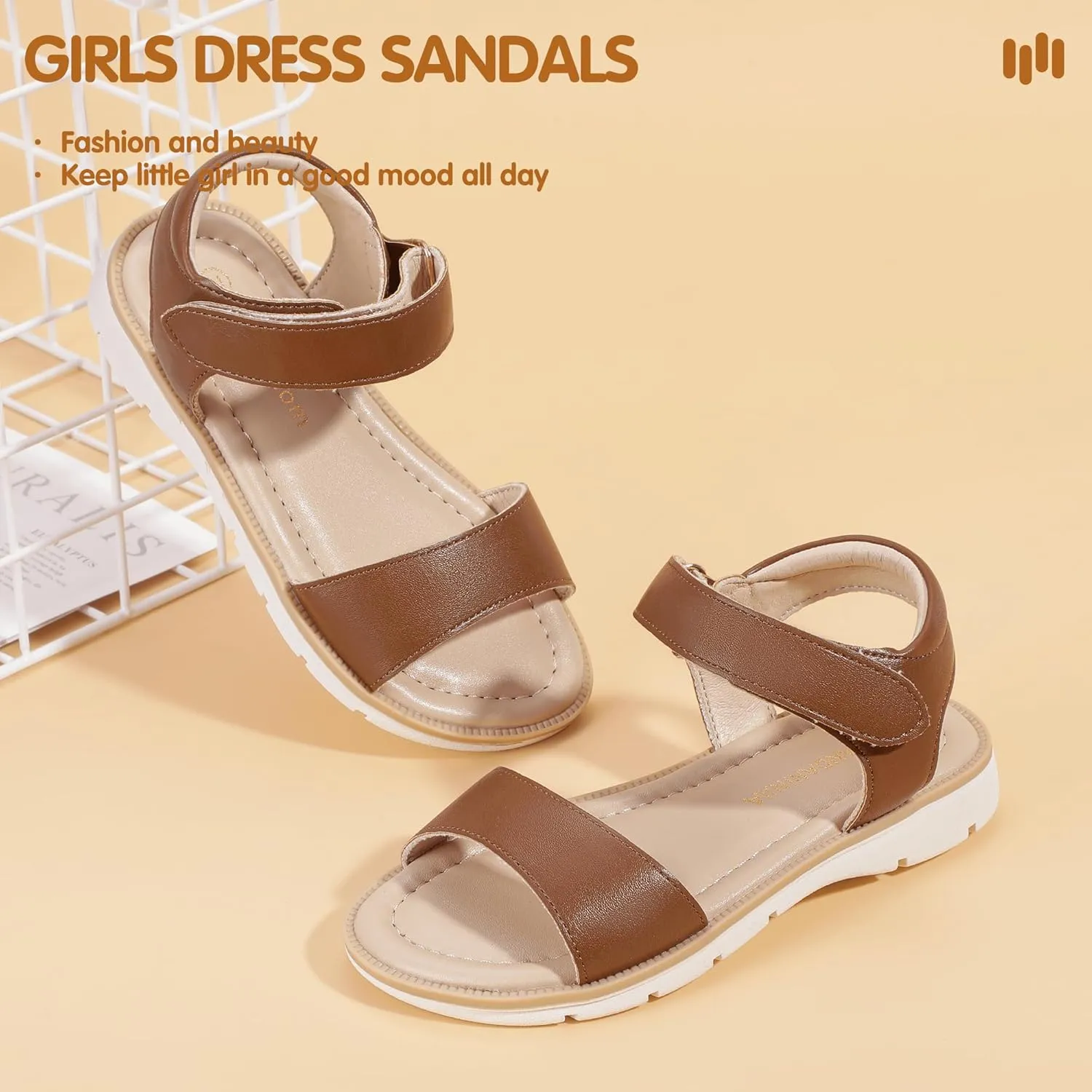 Hehainom Girls Sandals Comfortable Open Toe Flats Little Big Kids Summer Shoes