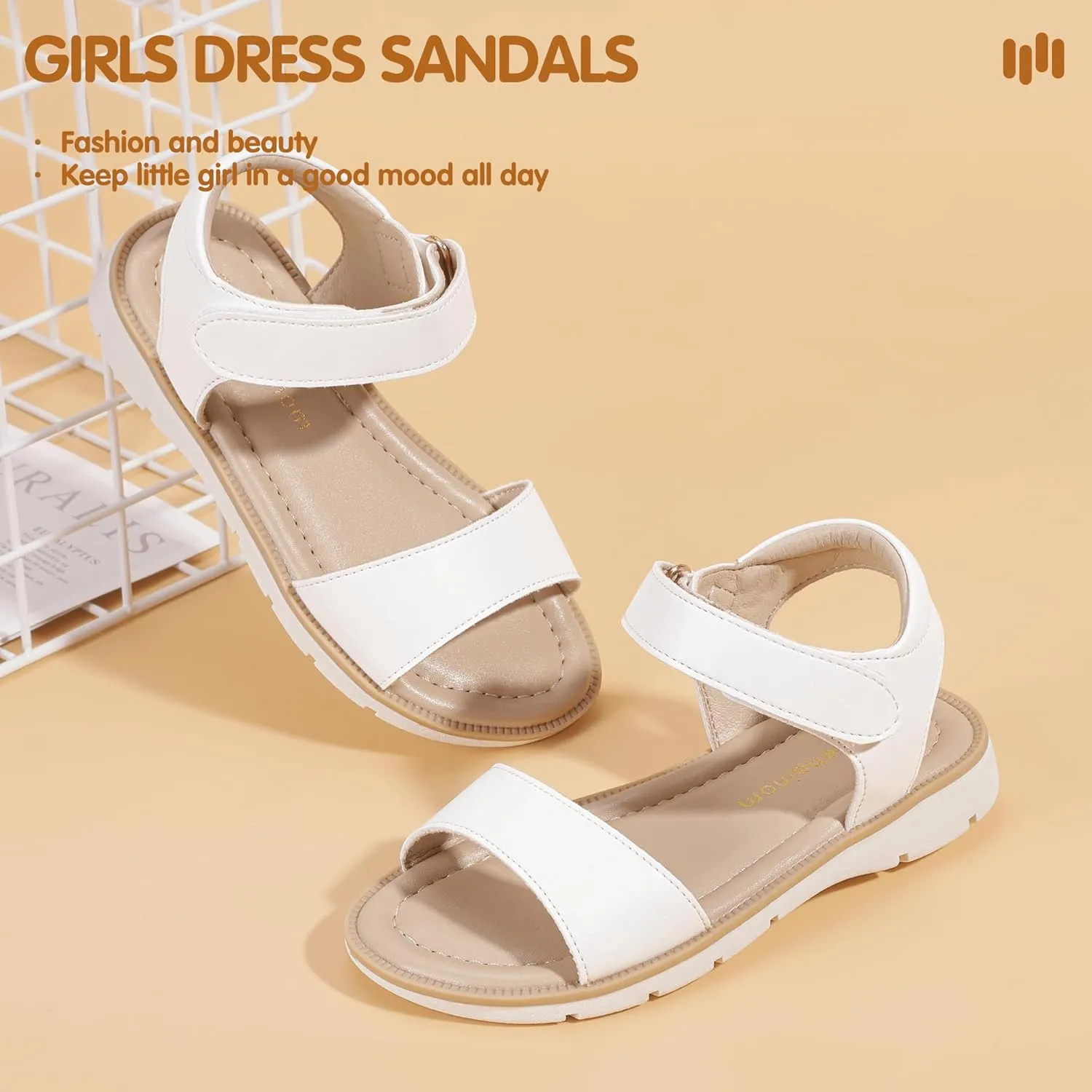 Hehainom Girls Sandals Comfortable Open Toe Flats Little Big Kids Summer Shoes