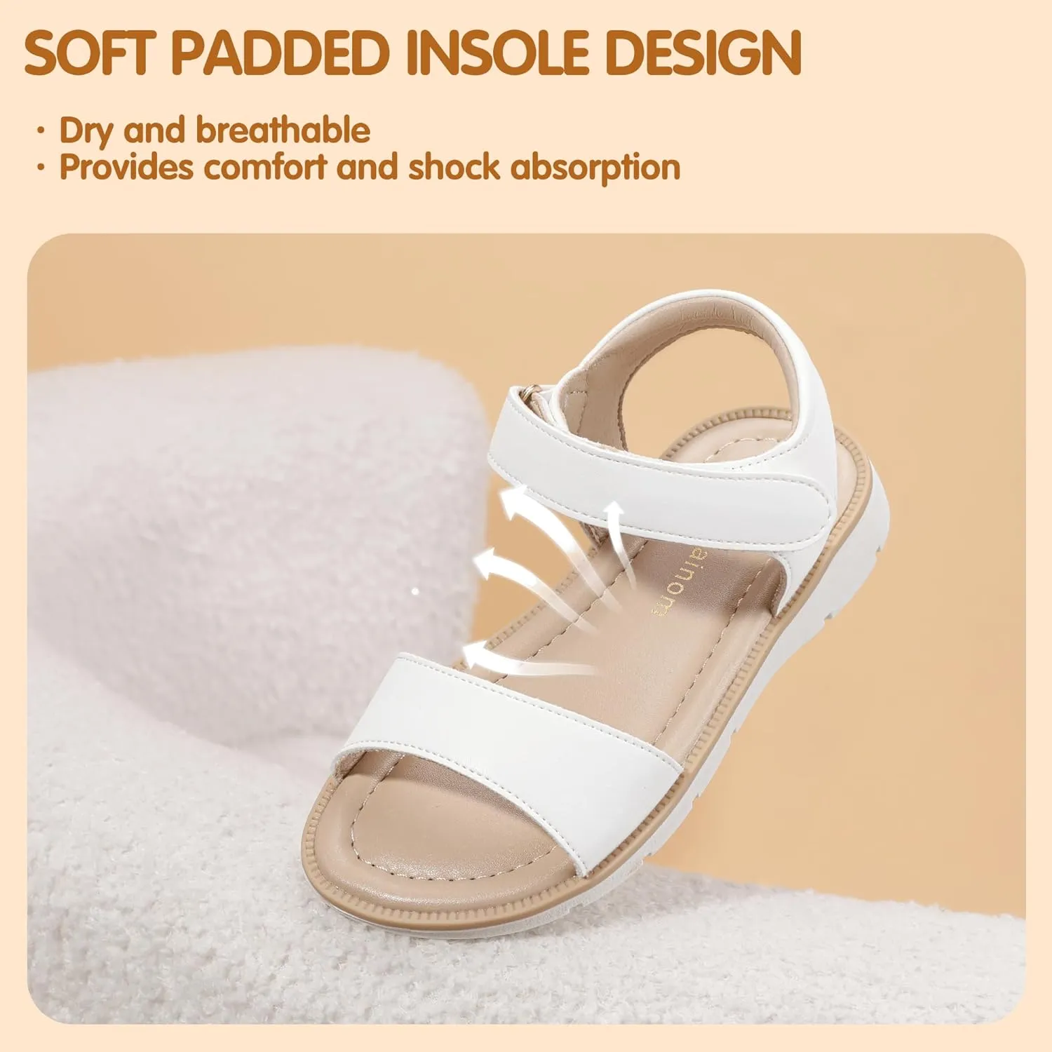 Hehainom Girls Sandals Comfortable Open Toe Flats Little Big Kids Summer Shoes