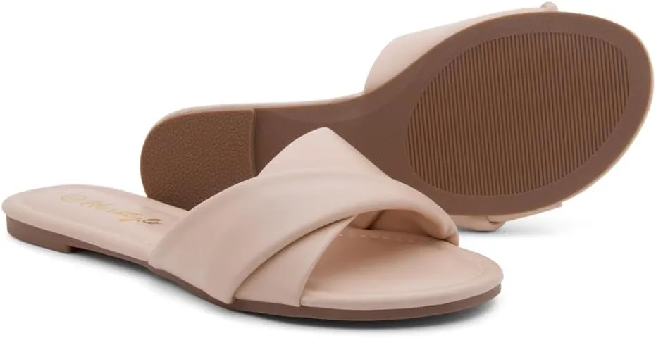 Herstyle Women’s Flat Sandals 2025 – Comfortable Dressy Slide Sandals | Cushioned Slip-On Summer Casual Sandals with Open Toe for Beach, Travel & Everyday Wear