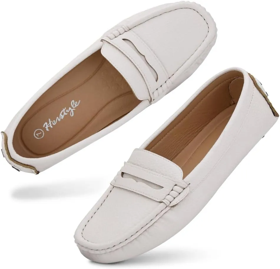 Herstyle Women's Loafers, Comfy Dressy Flats, Slip-On Penny Loafers & Moccasins with Cushioned Footbed, Lightweight Business Casual Shoes for Office, Walking & Travel (2025)