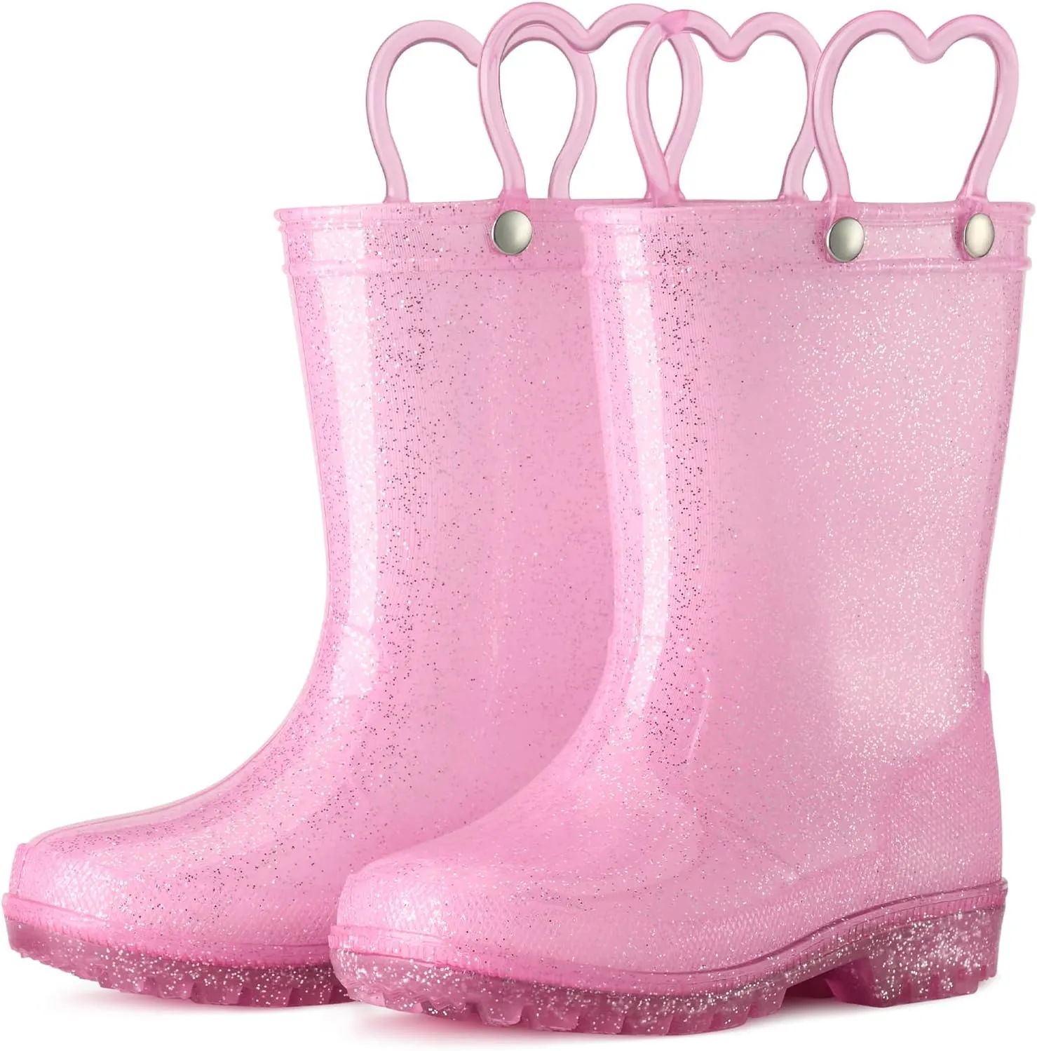 HISEA Kids Rain Boots for Boys Girls, Waterproof Lightweight Rain Boots Light Up by Steps for Water Beach Outdoor Playing (Toddler/Little Kid/Big Kid)