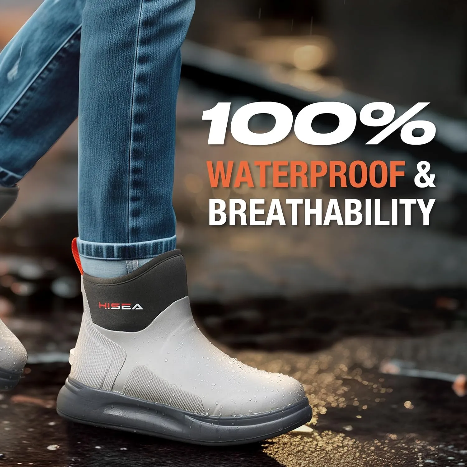 HISEA Women's Chelsea Rain Boots, Rubber Ankle Short Boots for Women Waterproof, Durable Insulated Mud Booties for Outdoor Garden Work