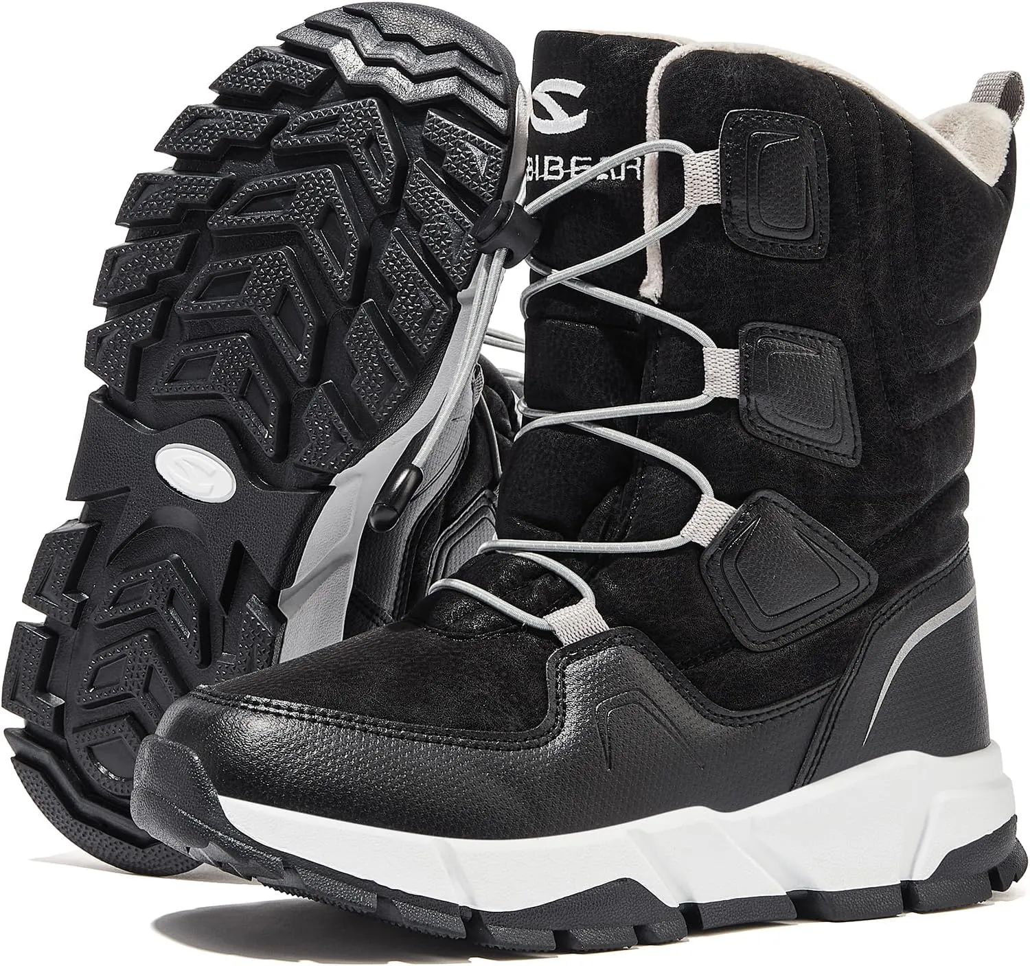 HOBIBEAR Kids Snow Boots Boys Girls Mid Calf Waterproof Warm Faux Fur Lined Insulated Winter Shoes(Toddler/Little Kid/Big Kid)