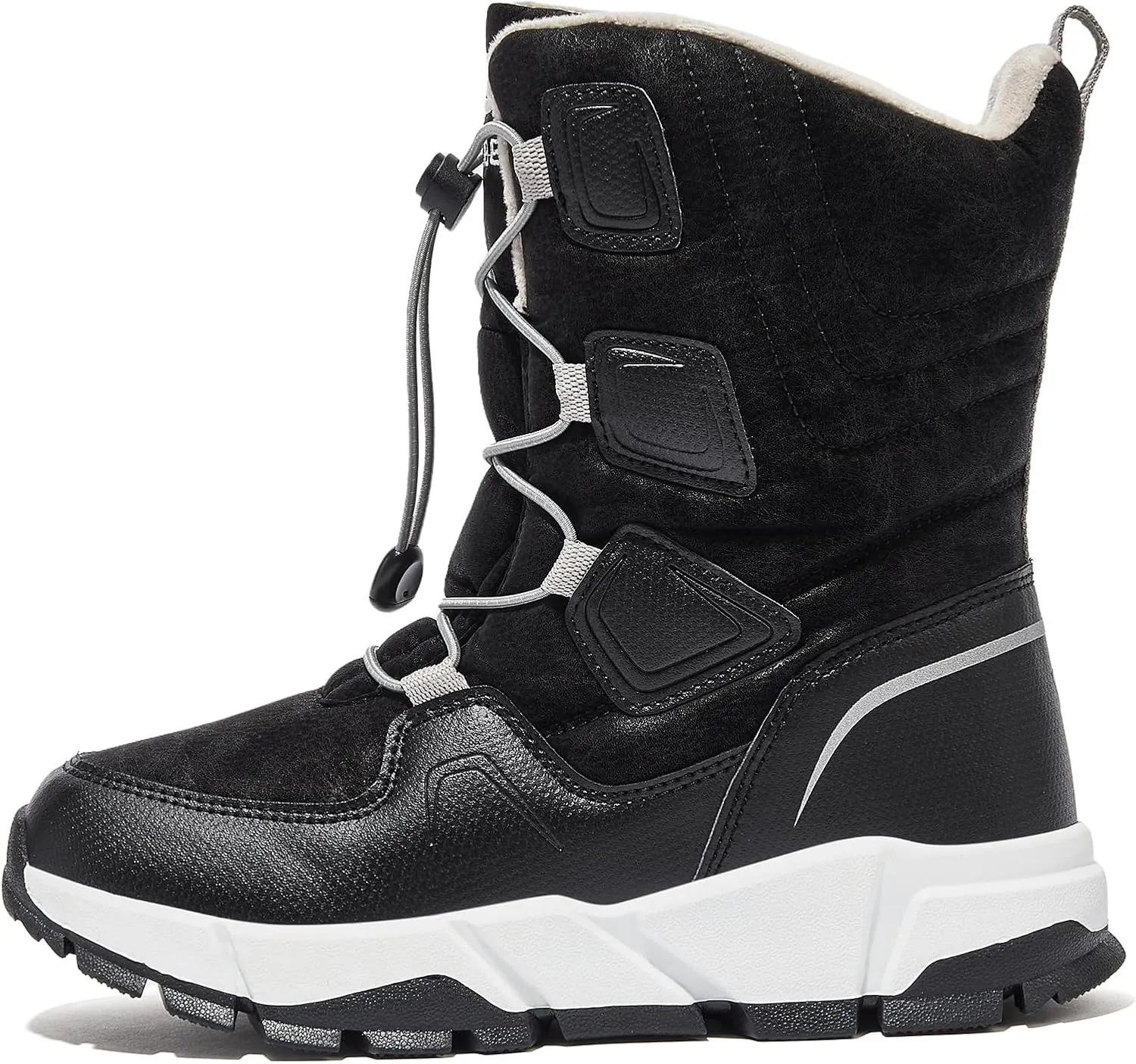 HOBIBEAR Kids Snow Boots Boys Girls Mid Calf Waterproof Warm Faux Fur Lined Insulated Winter Shoes(Toddler/Little Kid/Big Kid)