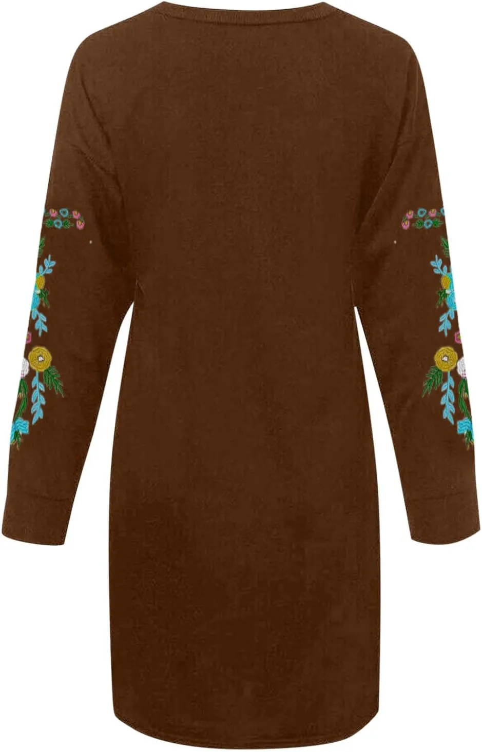 Holiday Party Dresses for Women 2024 Winter Fall Long Sleeve Crewneck Sweatshirt Dress Casual Aztec Ethnic Mini Dress