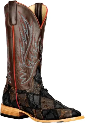 Horse Power Top Hand Men's Toasted Big Bass Patchwork Boots HP8064 (Brown, US Footwear Size System, Adult, Men, Numeric, Medium, 9)