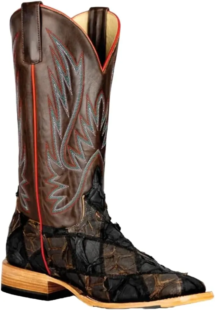 Horse Power Top Hand Men's Toasted Big Bass Patchwork Boots HP8064 (Brown, US Footwear Size System, Adult, Men, Numeric, Medium, 9)