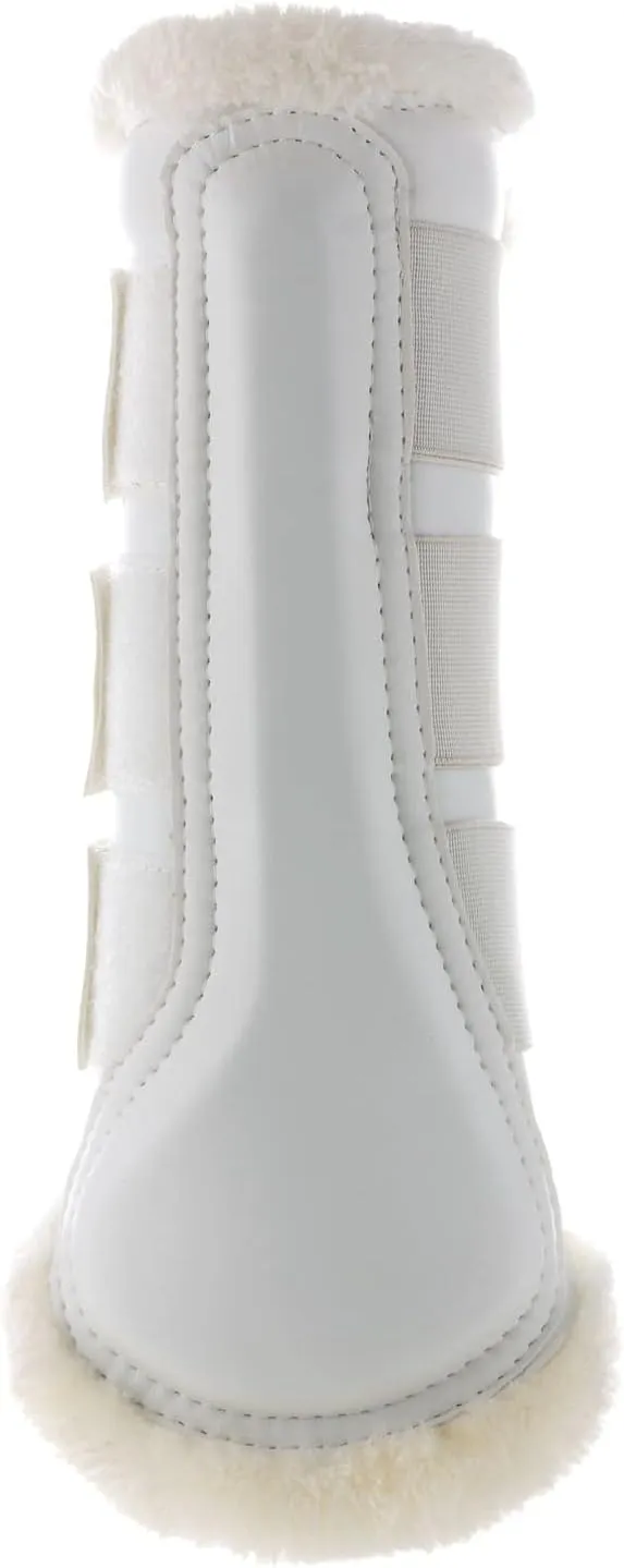 HORZE Wilton Faux Fur Brushing Boots - White - S