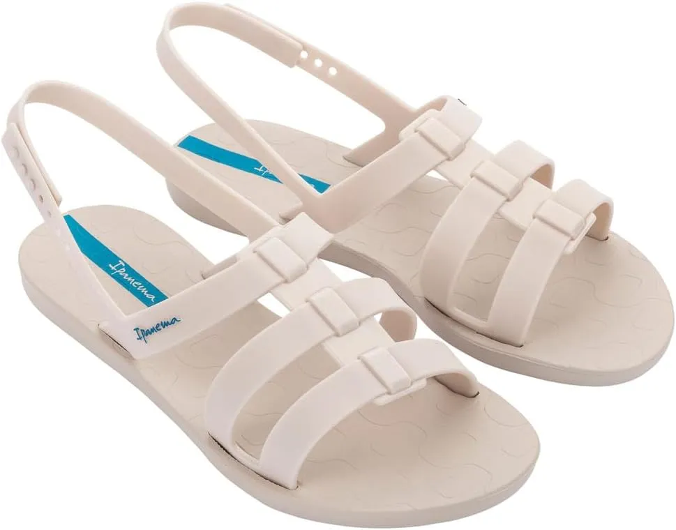 Ipanema Style Women's Sandals - Flat Sandals with Adjustable Back Strap, Strappy Sandals for Women, PVC Sandals for Women, Water Resistant Shoes, Easy to Clean