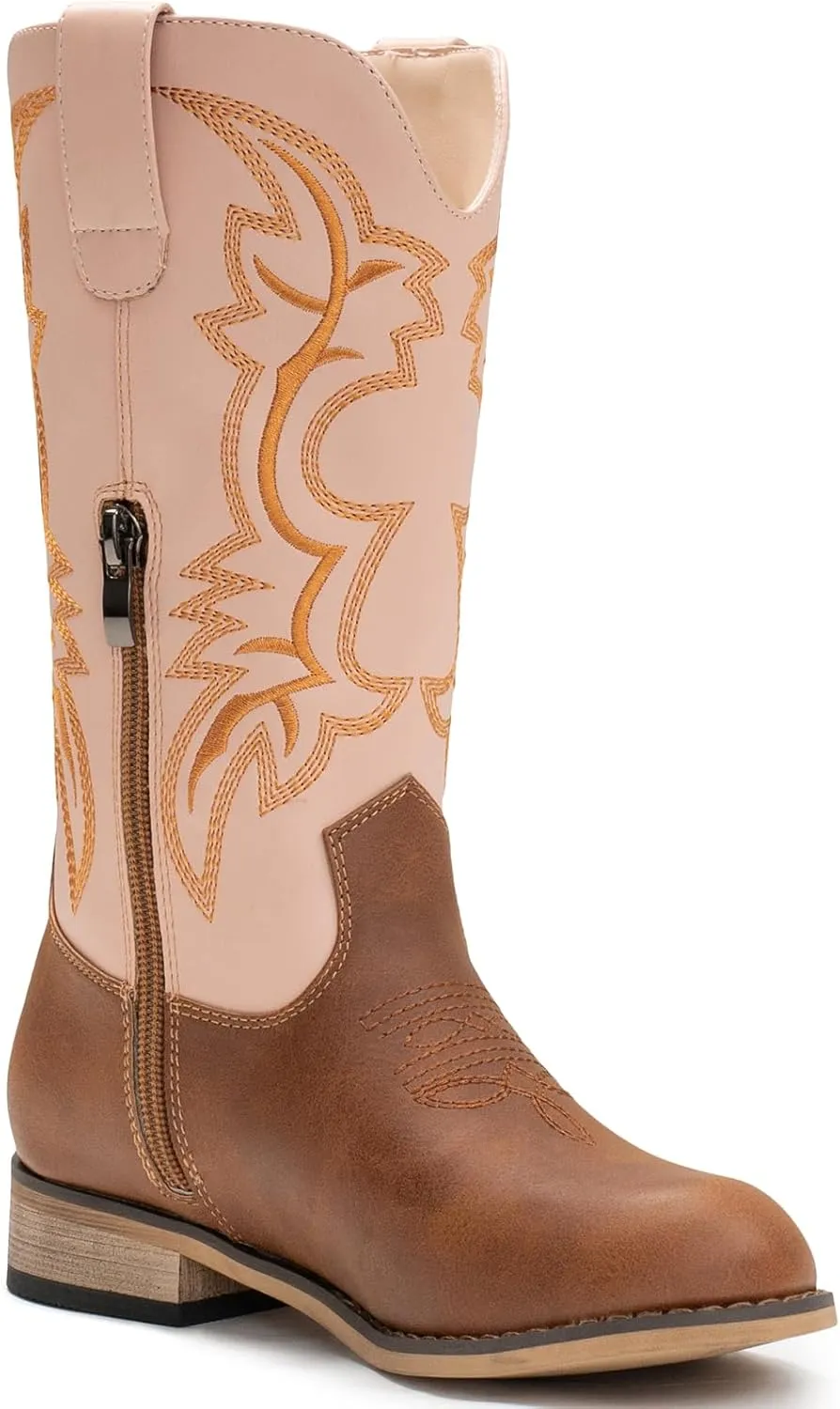 IUV Cowgirl Boots Cowboy Boots For Girls Boys Kids Toddler Fashion Western Boots Mid Calf Riding Shoes