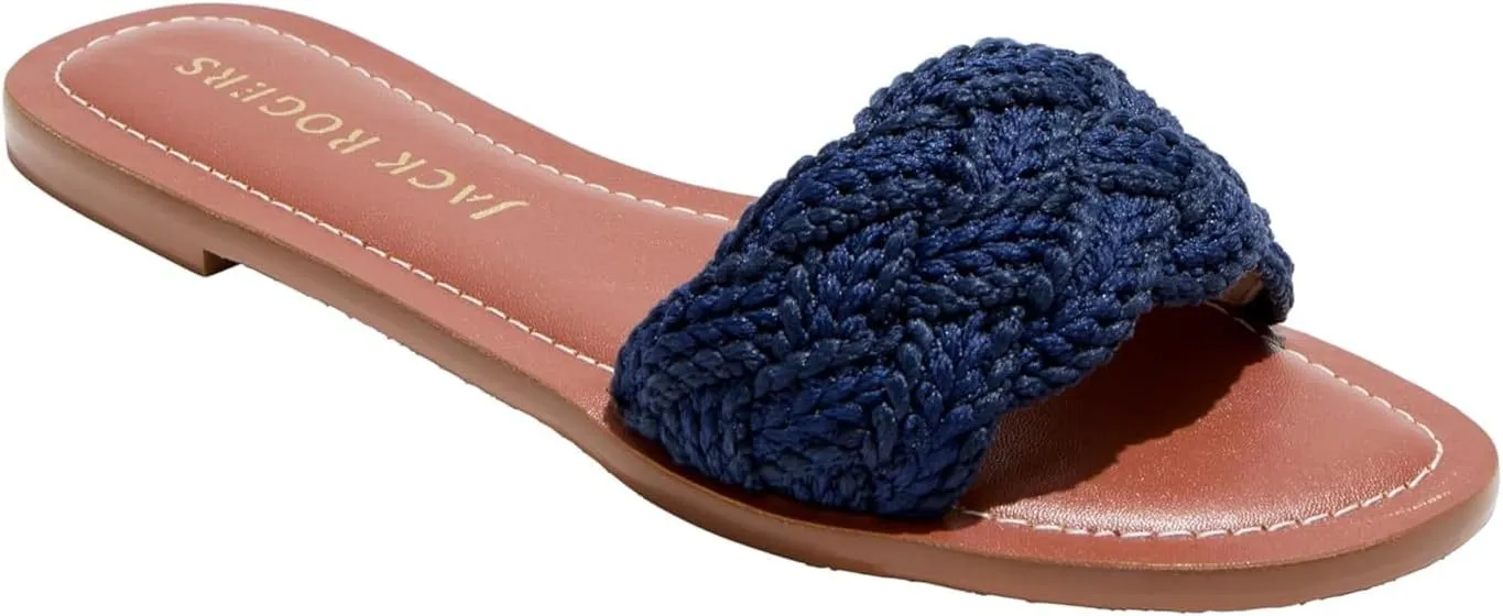 Jack Rogers Dumont Woven Rope Flat Sandals Midnight 8 M