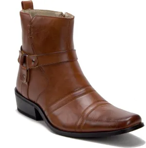 Jazamé Men's Chelsea Boots Western Style Short Cowboy Botines de Vaquero para Hombre Ankle High, Riding Rodeo Casual Wear Durable Boots