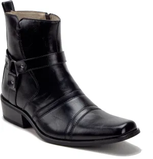 Jazamé Men's Chelsea Boots Western Style Short Cowboy Botines de Vaquero para Hombre Ankle High, Riding Rodeo Casual Wear Durable Boots