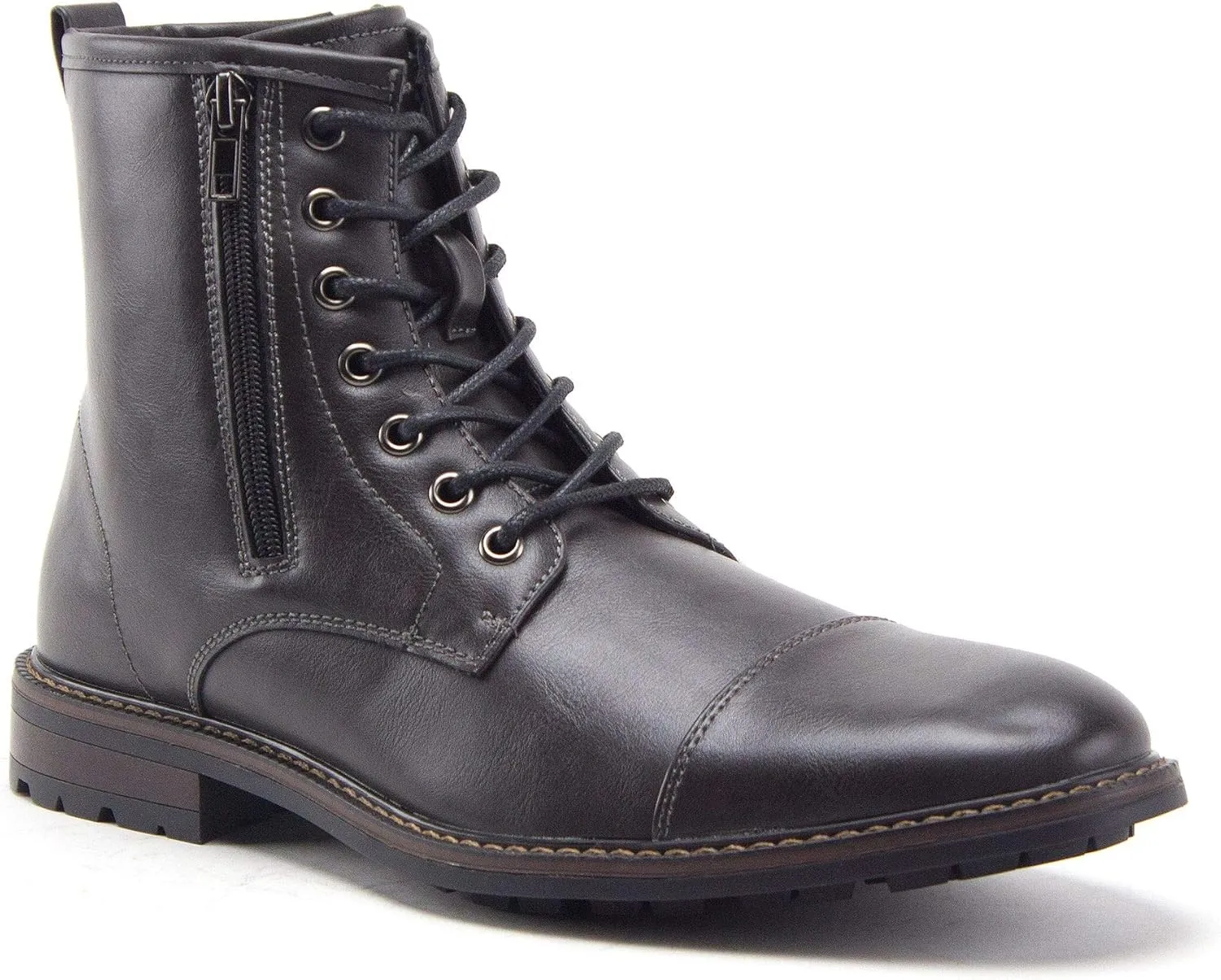 Jazamé Men's Stealth Distressed Secret Pocket Storage Military Combat Dress Boots