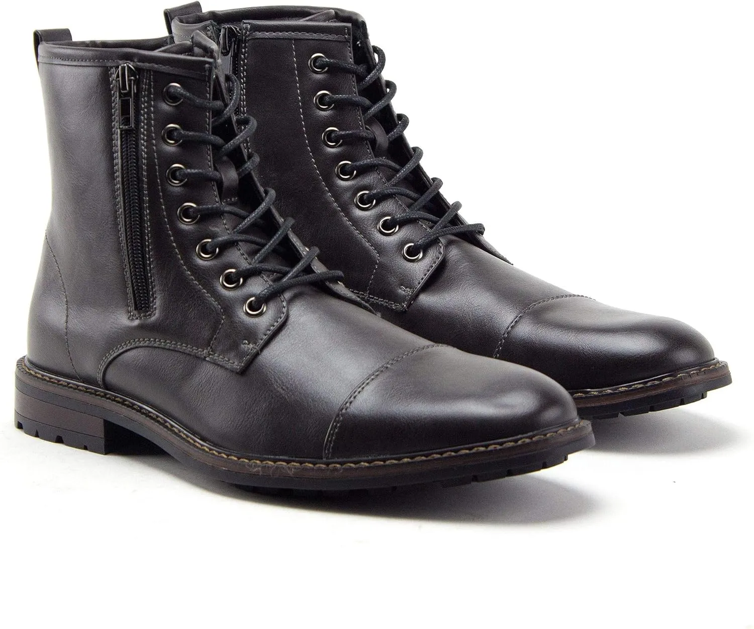 Jazamé Men's Stealth Distressed Secret Pocket Storage Military Combat Dress Boots