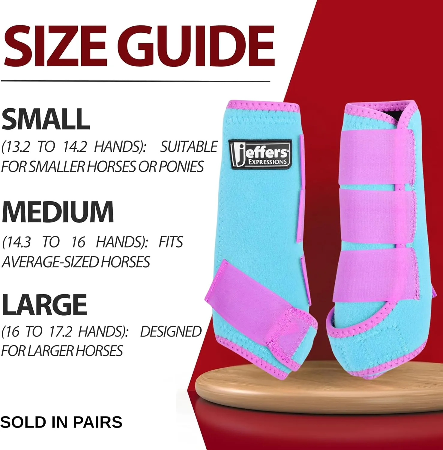Jeffers Expression Neon Horse Boots 1 Pair - Turquoise & Purple, Breathable Neoprene, Secure Velcro Straps, Durable Premium Protection for Jump & Trail Riding - Front & Hind, Medium Size