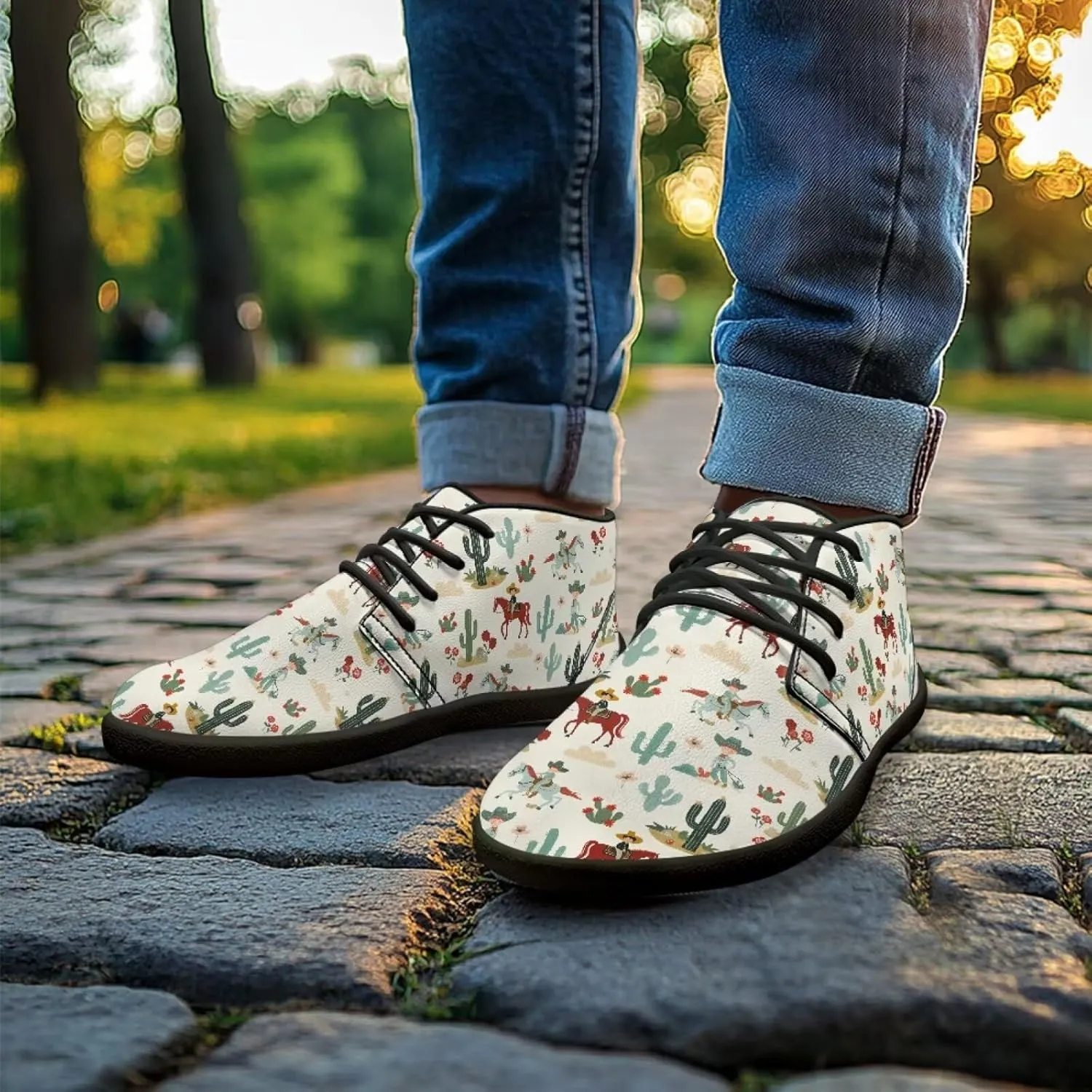 Jeiento Men's Minimalist Horse Walking Shoes Wide Toe Barefoot Shoes Casual Sneakers
