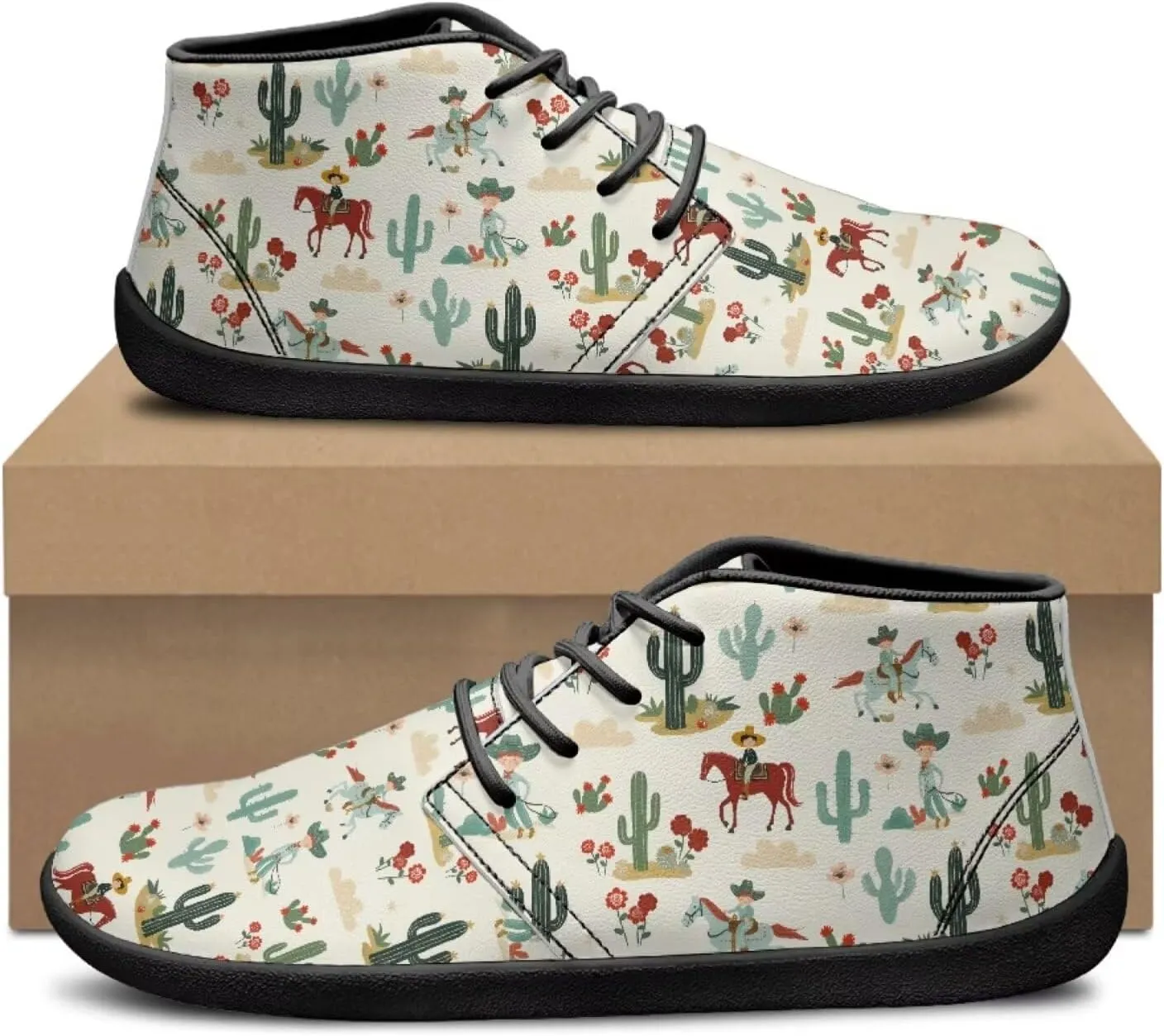 Jeiento Men's Minimalist Horse Walking Shoes Wide Toe Barefoot Shoes Casual Sneakers