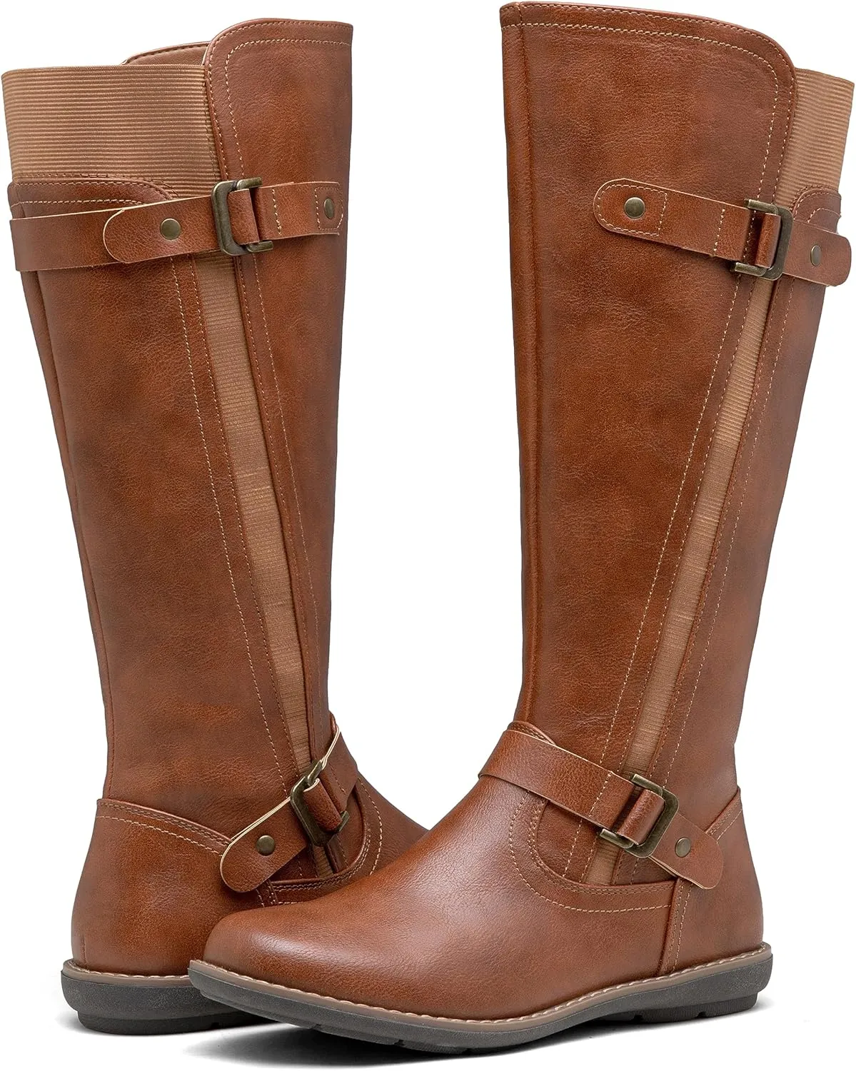 Jeossy Women's 9656 Knee-High Boots Fashion Riding Boots with Buckle