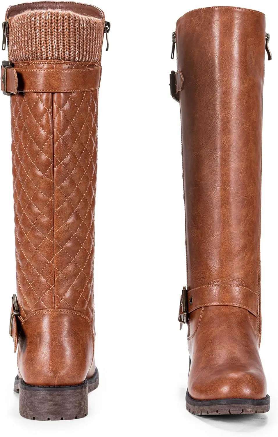 Jeossy Women's Knee High Riding Tall Boots, Comfortable with Metal Buckle and Zipper Boots with Wide Calf