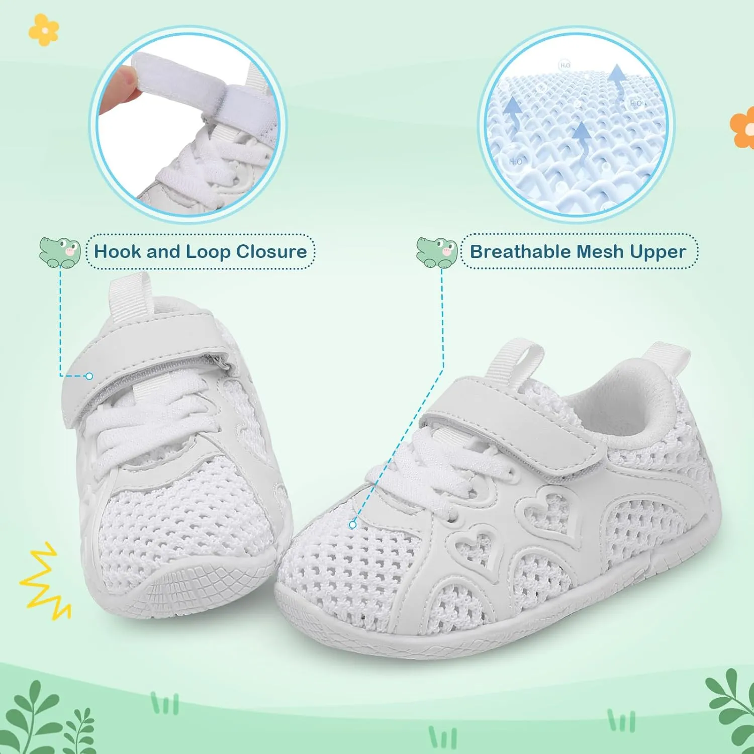 JIASUQI Toddler Shoes for Baby Girls Sneakers Barefoot Walking Shoes Running Tennis Shoes