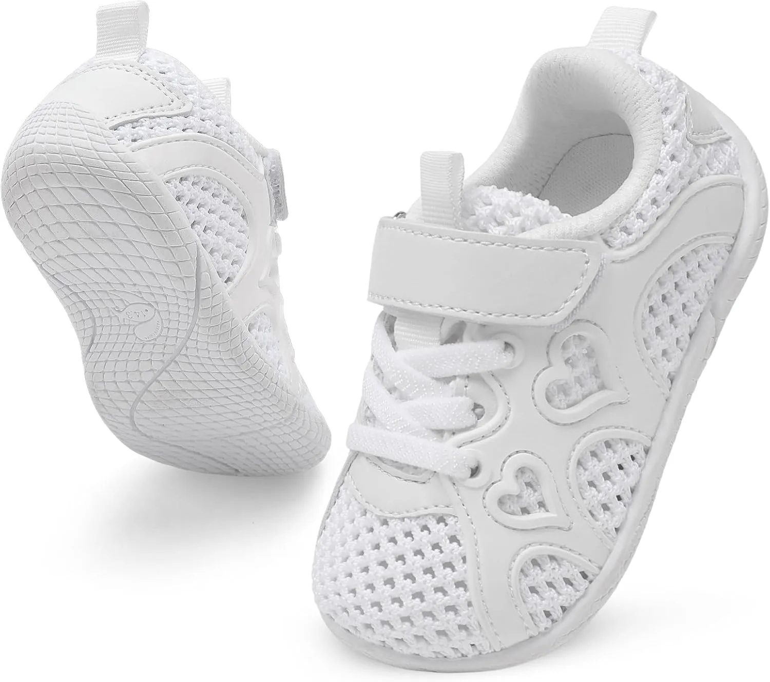 JIASUQI Toddler Shoes for Baby Girls Sneakers Barefoot Walking Shoes Running Tennis Shoes